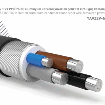 0.6/1 kV PVC Insulated aluminium conductor round steel wire armoured power cables