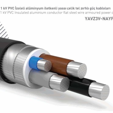 0.6/1 kV PVC Insulated aluminium conductor flat steel wire armoured power cables